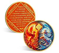 ACGZQY 9 Year Na Medallion - Rebirth Phoenix Fairy Sobriety Chip Sun and Moon NA Coins and Medallions Upon Awakening Recovery Addiction Sober Token Affirmation Narcotics Anonymous Gifts