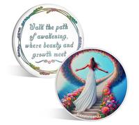 ACGZQY Blooming Flower Steps Sobriety Coin - One Day at A Time Sober Woman AA Coins and Medallions Inspirational Recovery Coin Sobriety Chips - New Beginning NA AA Token Sobriety Gifts