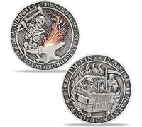 ACGZQY Dumpster Fire Coin - Humorous Resilience Skeleton in Fire Token - Everything's Fine Motivational Challenge Coin Hilarious Medallion Funny Office Gifts
