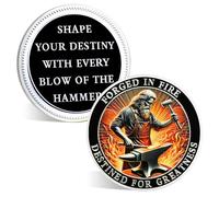 ACGZQY Hammer Dumpster Fire Coin - Forged in Fire Token Resilience Humorous Motivational Coins Encouragement Challenge Coin Hilarious Medallion Funny Office Gifts