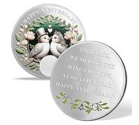 ACGZQY Happy Anniversary Coin - Romantic Love Coin Wedding Anniversary Present - Couples Keepsake I Love You Dove Anniversary Gift for Parents Husband Wife