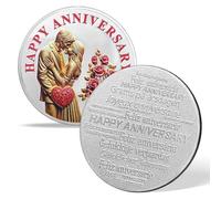 ACGZQY Happy Anniversary Coin - Romantic Love Coin Wedding Anniversary Present - Couples Keepsake I Love You Rose Anniversary Gift for Parents Husband Wife