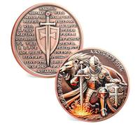 ACGZQY Lion and Knight Coin - Christian Challenge Coin - Inspirational Warrior Token Inspirational Knight Spirit Motivational Gifts (B)