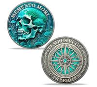 ACGZQY Memento Mori Coin - Novelty EDC Skull Token Medallions for Daily Stoic Practice