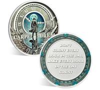 ACGZQY Memento Mori Coin - Time Traveler Memento Vivere Coin Carpe Diem Stoic EDC Challenge Coin for Daily Practice - Amor FATI Medallions Inspirational Reminder Token Stoicism Gifts