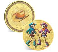 ACGZQY Skull Sobriety Coin - Original Howdy NA AA Coin and Medallion Sober Western Adventure Coin Motivational Coin Recovery Gifts for Strength Courage and Personal Growth