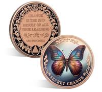 ACGZQY Sobriety Chip - Rainbow Butterfly AA Coin and Medallion Sobriety Coin Vintage Recovery Chips Sober Anniversary Token Sobriety Gifts NA Alcoholics Anonymous Recovery (Copper)