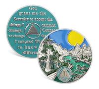 ACGZQY Sobriety Coin - 2 Year Forest River Tree Sobriety Chip Sun Recovery NA AA Chips and Medallions Sober Anniversary Token Alcoholics Anonymous Sober Gifts