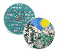 ACGZQY Sobriety Coin - 7 Year Forest River Tree Sobriety Chip Sun Recovery NA AA Chips and Medallions Sober Anniversary Token Alcoholics Anonymous Sober Gifts