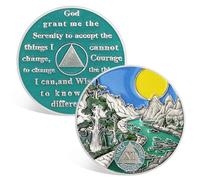 ACGZQY Sobriety Coin - 9 Year Forest River Tree Sobriety Chip Sun Recovery NA AA Chips and Medallions Sober Anniversary Token Alcoholics Anonymous Sober Gifts