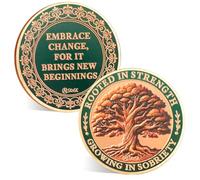 ACGZQY Tree of Life Sobriety Chips - Embrace Change Sober Chip AA Coin and Medallion AA NA Addiction Recovery Sober Token Sobriety Coins Alcoholics Anonymous Sobriety Gifts for Men Women