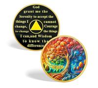 ACGZQY Tree of Life Sobriety Chips - Renewal Growth AA Coin and Medallion AA NA Addiction Recovery Sober Token Sobriety Coins Alcoholics Anonymous sobriety Gift fors Men Women