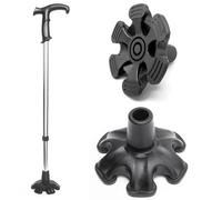 ACHANFLY Walking Stick Rubber Ferrules Standing Cane Tip 19 mm 6 Point Support Rubber Cane Tip Non-Slip Self Standing Support Base Foot Pad Replacement Cane Crutch Pad for Walking Sticks and Canes