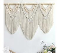 Achart Macrame Wall Hanging Large- Boho Wall Decor- large wall art- Wall Decor Living Room- Macrame Tapestry Boho Decor for Bedroom (Beige-V)