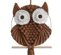 Achart Owl Macrame Wall Hanging-Hand Woven Boho Tapestry-Macrame Wall Decor -Owl Decor for Bedroom, Living Room, Nursery (Brown, Large)