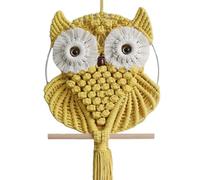 Achart Owl Macrame Wall Hanging-Hand Woven Boho Tapestry-Macrame Wall Decor -Owl Decor for Bedroom, Living Room, Nursery (Yellow, Large)