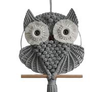 Achart Owl Macrame Wall Hanging-Hand Woven Boho Tapestry-Macrame Wall Decor -Owl Decor for Bedroom, Living Room, Nursery (Grey, Large)