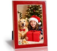 ACHAVINM Glittering Enamel Picture Frames 4x6, 4 by 6 Red Photo Frame with Real Glass & Velvet Back, Metal frame for Tabletop or Wall, Stunning Home Décor & Weddings Thanksgiving Christmas gift