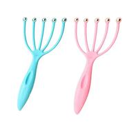 Achengqi 2 Pieces Scalp Massager Kit Roller Ball Claw Massager Scalp Massager Head Scratcher Scalp Scratcher Portable Scalp Massage Claw,for Deep Relax Head and Stress Relief(Blue+Pink