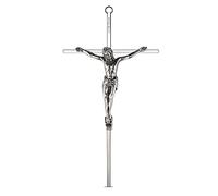 ACHIBANG 10" Silver Crucifix Wall Cross - Catholic Metal Cross with Jesus & INRI for Wall or Over-the-Door Blessing