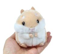 AchidistviQ Cute Plush Hamster Pendant Key Chain Clasp Key Ring Keyring Handbag Car Decor Hamster plush pendant keychain Brown