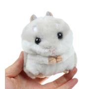 AchidistviQ Cute Plush Hamster Pendant Key Chain Clasp Key Ring Keyring Handbag Car Decor Hamster plush pendant keychain Grey