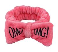 AchidistviQ Cute Women Letter Bowknot Plush Headband Face Washing Hair Band Elastic Headwear Watermelon Red