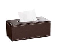 AchidistviQ Rectangular Faux Leather Tissue Box Cover Holder,Square Facial Tissue Holder Case Paper Tissue Dispenser for Home Car Decoration Brown Large#