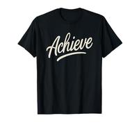 ACHIEVE Script Motivational Apparel Handwritten Font Design T-Shirt