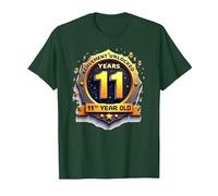Achievement Unlocked: 11 Years Old Birthday Gift T-Shirt, Men, Forest Green, XXL