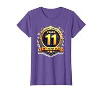 Achievement Unlocked: 11 Years Old Birthday Gift T-Shirt, Women, Purple Heather, M