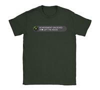 Achievement Unlocked Mens T-Shirt Medium Military Green Funny Video Gamer Gaming Xbox