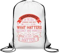 Achievements on the golf course are not what matters, decency and honesty are what matter Gym Sack Casual Drawstring Bag White