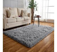 Achiiso Grey Rugs for Bedroom,Small Fluffy Rugs Living Room,Washable Non-slip Area Rug,Square Soft Bedside Carpet for Kids Room(Grey,60x120 cm)