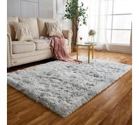 Achiiso Long Pile Shaggy-Rug, Anti-Slip Fluffy Area Rugs,Soft Rectangular Rugs for Bedroom,Living Room,Kids Room (Light Grey,140x200 cm)