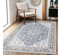 Achiiso Short Pile Rug,120x160cm Vintage Rugs Living Room,Washable Area Rugs for Kitchen,Indoor Low Pile Large Carpets,Soft Non Slip Rug for Dining Room,Lounge,Office,Light Blue