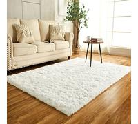 Achiiso Small Fluffy Rug,Washable Long Plush Rugs Suitable for Bedroom,Kids Room,Living Room Non-Slip Rug (Cream White,60x120 cm)