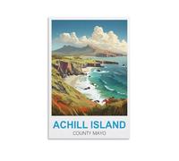 Achill Island County Mayo Vintage Travel Posters 16x24inch(40x60cm) Canvas Art Poster And Wall Art Picture Print Modern Family Bedroom Decor