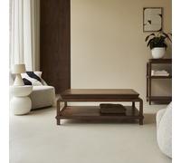 Achille - Rectangular coffee table in solid acacia Dark Brown