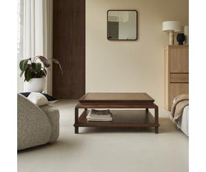 Achille - Square coffee table in solid acacia Dark Brown