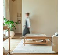 Achille - Square coffee table in solid teak Natural