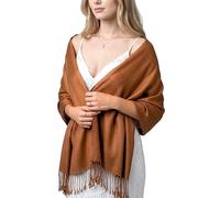 Achillea Lightweight Pashmina Scarf for Women - Soft Silky Shawl Wrap for Evening Dresses, Bridesmaids & Everyday Wear, Copper, 27"W x 78"L