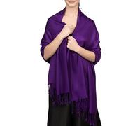 Achillea Soft Silky Pashmina Scarf for Women - Shawl Wrap for Evening Dresses, Bridesmaids, Weddings & Everyday Wear, Purple/Eggplant, 27"W x 78"L