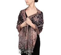 Achillea Women's E-002 Pashmina Shawl, Dark Navy Rust, One Size