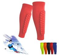 Achilles Shinbang Shields, Frost Armours Ski Shields, Shin Defender Shin Guards, Ski Shin Guards, Shindefender Shin Guards, Soccer Shin Guard, Shin Guards Soccer Adult for Sports (Red, M)
