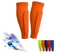 Achilles Shinbang Shields, Frost Armours Ski Shields, Shin Defender Shin Guards, Ski Shin Guards, Shindefender Shin Guards, Soccer Shin Guard, Shin Guards Soccer Adult for Sports (Orange, S)