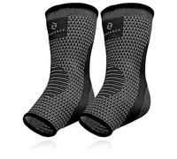Achilles Tendon Support Brace, Plantar Fasciitis Sock, Ankle Compression Sleeve For Running, Tendonitis and Flat Feet Relief (Gray Black, Unisize)