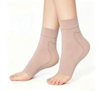 Achilles Tendonitis Socks, Breathable Ankle Compression Socks, Gel Heel Crack Prevention Moisturizing Sock for Tendonitis Bursitis and Dry Cracked Ligament Damage Sprained Relieve Pain (Brown,1 Pair)