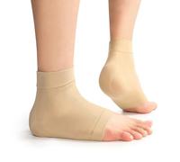Achilles Tendonitis Support Heel Protector - Compression Padded Sleeve Socks - Promifun Ankle Brace Foot Support for Haglunds Bump, Bursitis, Tendonitis & Tenderness - Beige* Regular Size*1 Pairs