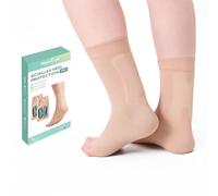 Achilles Tendonitis Support Heel Protectors Sleeves - Welnove H-Shape Compression Socks for Women/Men, Gel Padded Sleeve Socks for Cushion of Bursitis, Tendonitis, Tenderness, Dry Cracked - Regular